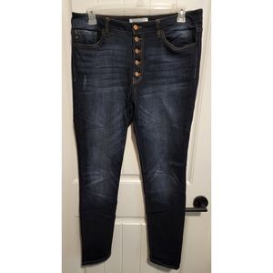 Kancan Victoria skinny jeans button fly high rise curvy 13 30 runs big